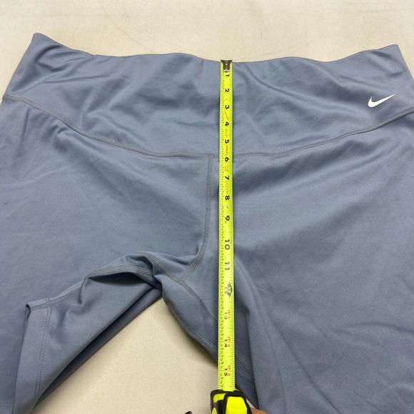 Nike Athletic Shorts 3X Womens Gray Dri Fit Stretch Logo Pull-On High Waist - Picture 8 of 15